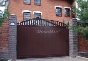 Автоматические откатные ворота с решеткой DoorHan серии slg-a арочные 2100x1700