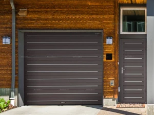 Секционные ворота DoorHan с алюминиевым профилем и калиткой