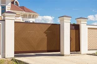 Уличные откатные ворота премиум, 3300х2100